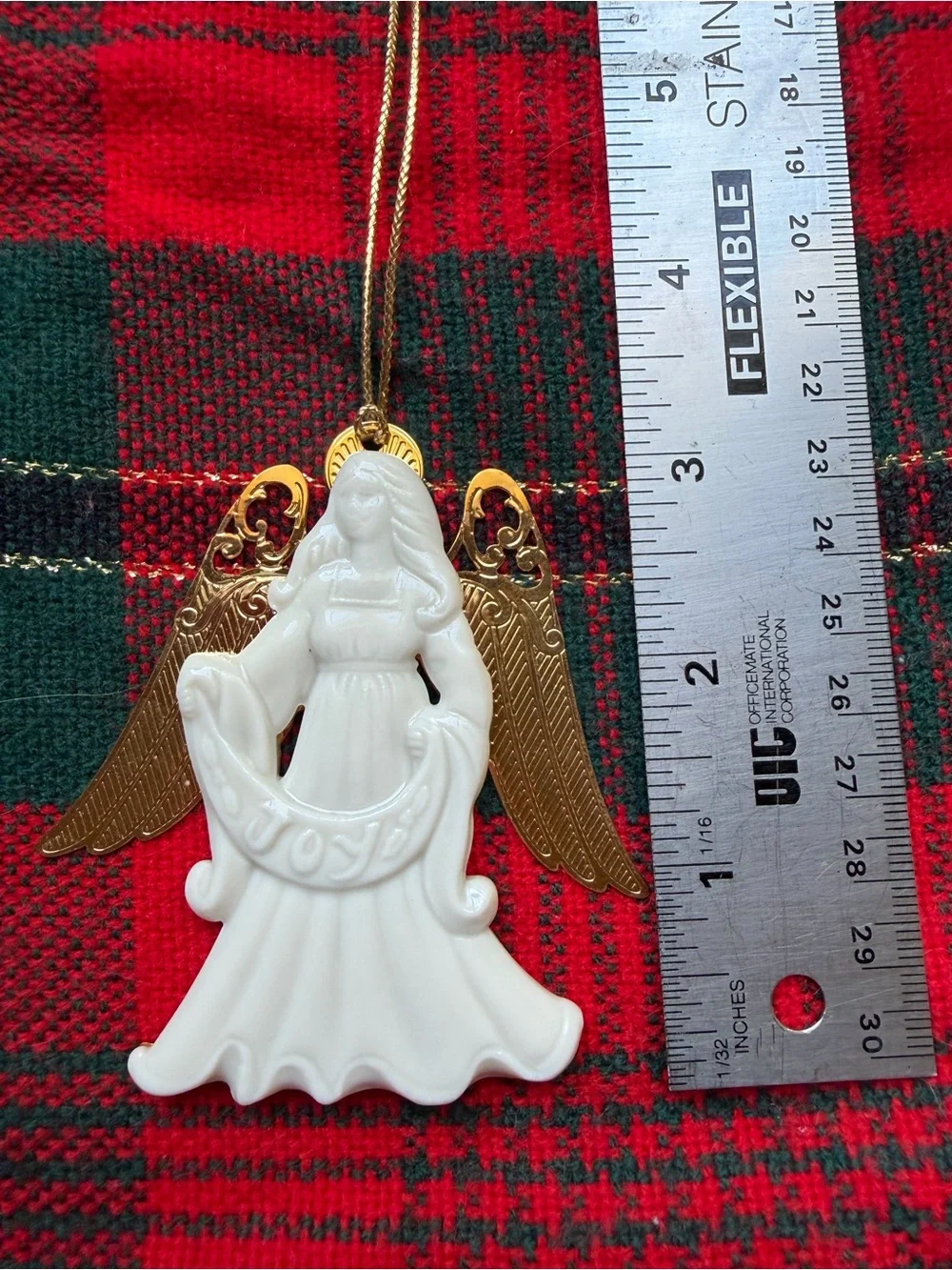 VINTAGE 1994 Lenox Angel of Joy Porcelain Ornament Gold Wings Boxed
